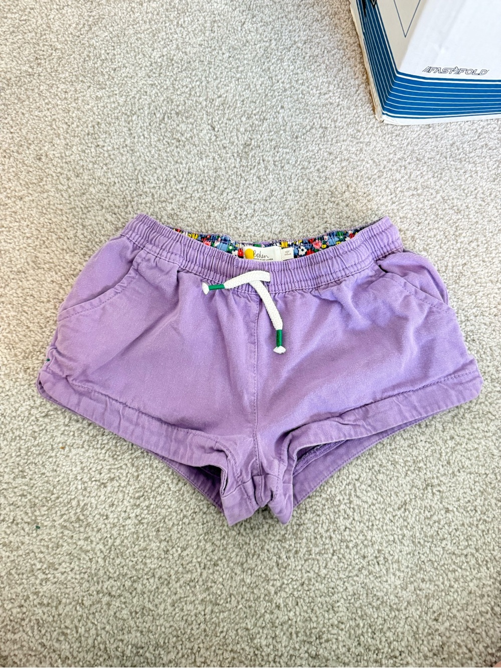 Boden Lavender Drawstring Cotton Shorts